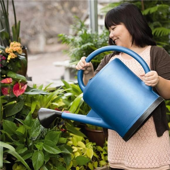 French Blue Watering Can | 3 Gallon Water Gallon Shower for Plants w/ Metal Head - Picture 2 of 5